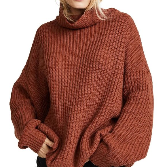 Free People “Swim Too Deep” Oversized Pullover Sweater - Size XL - Tobacco - Picture 1 of 11